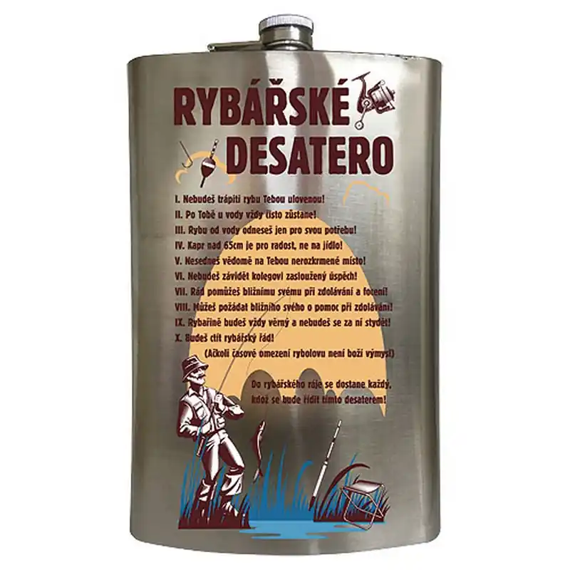 Omezená Nabídka PLACATKA PRO RYBÁŘE DESATERO RYBÁŘE 1,8L