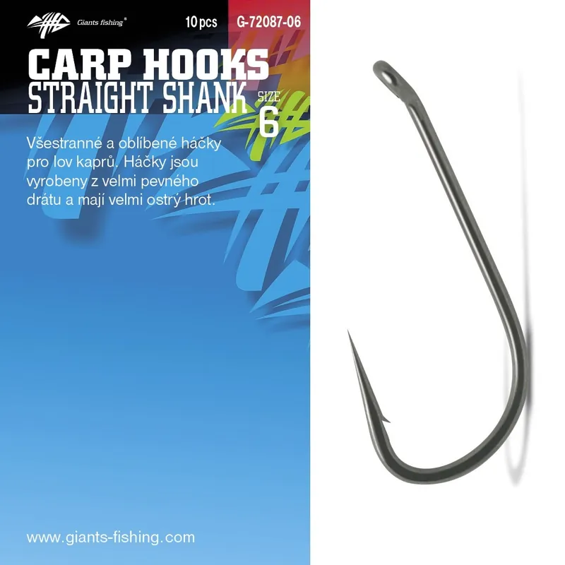 Giants fishing Háček s očkem Straight Shank 10ks vel.4 Speciální Cena