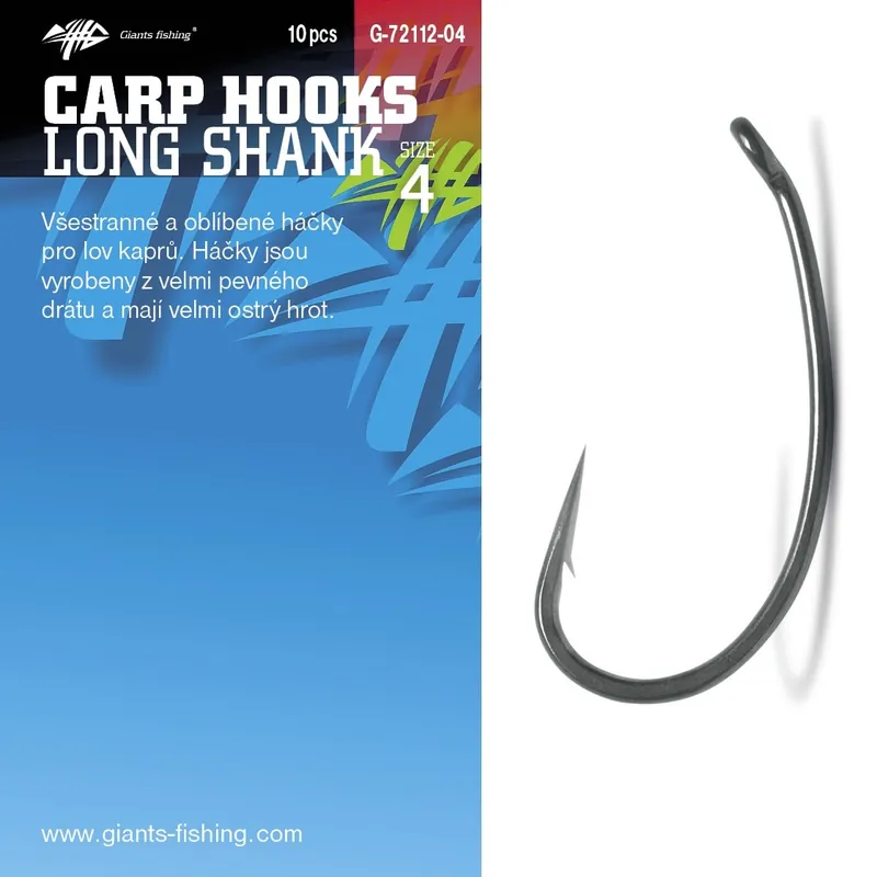 Giants fishing Háček s očkem Long Shank 10ks vel.8 Speciální Cena