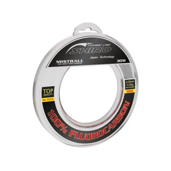 Sezónní Sleva Mistrall vlasec Shiro 100% fluorocarbon 30 m, průměr 0,40 mm