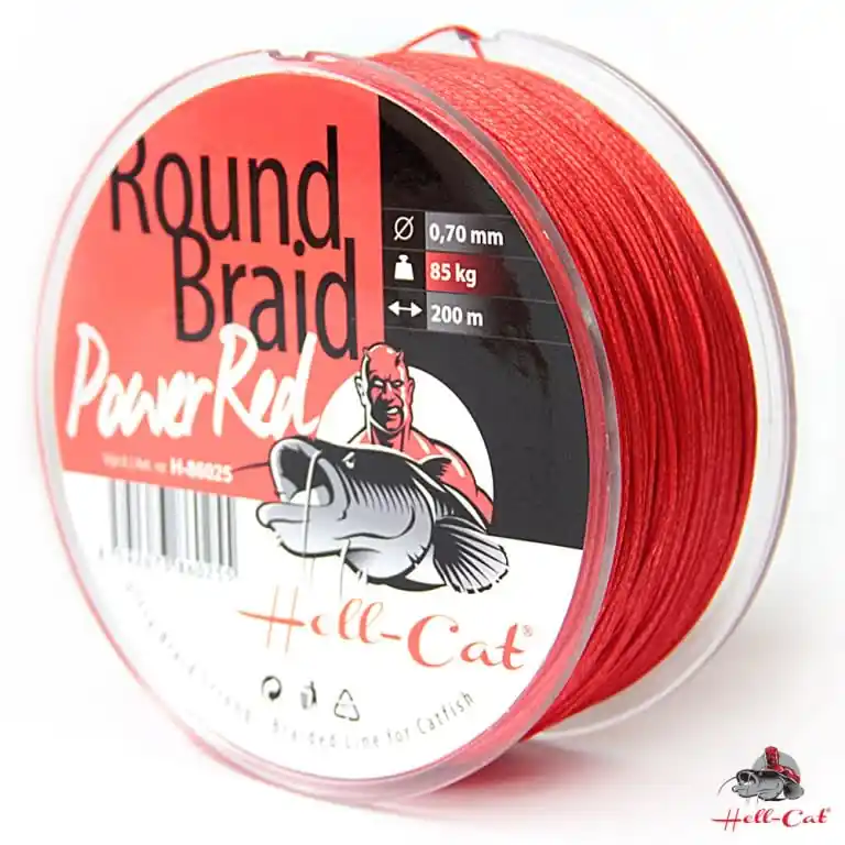 Hell-Cat Splétaná šňůra Round Braid Power Red 1000m 0,70mm (85,0kg) Kup Teď