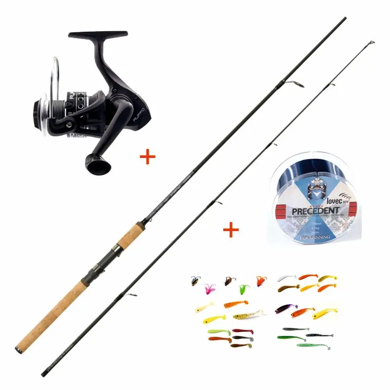 Mistrall přívlačový set s gumovými nástrahami (prut LAMBERTA XR SPIN 2,40m 15-40g) Nová Kolekce