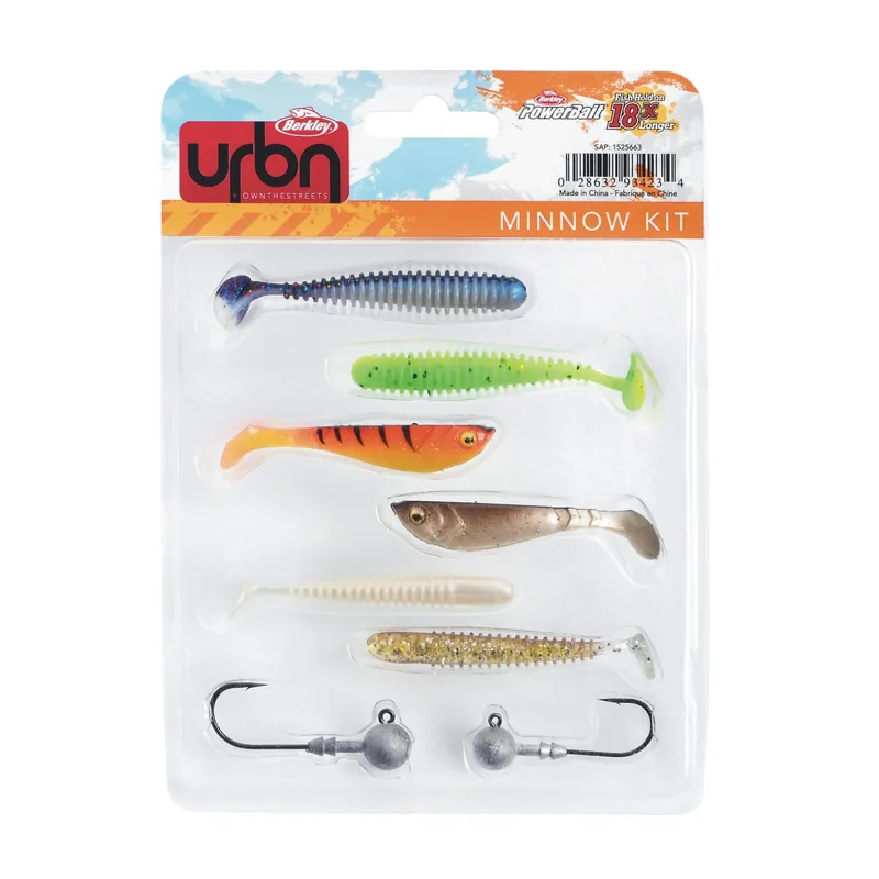 Cenový Hit Sada gumových nástrah a jigových hlaviček Berkley Urban Kit Minnow