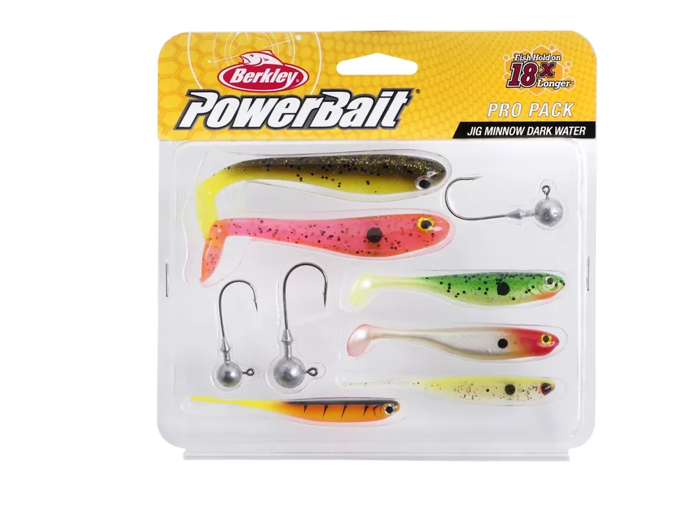 Vysoce Kvalitní Sada gumových nástrah a jigových hlaviček Berkley Pro Pack jig Minnow Dark Water