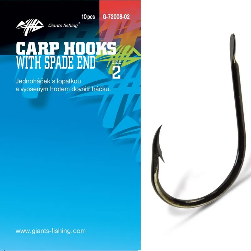 Giants fishing Háček s lopatkou Carp Hooks with Spade End 10ks vel.8 Pouze Dnes