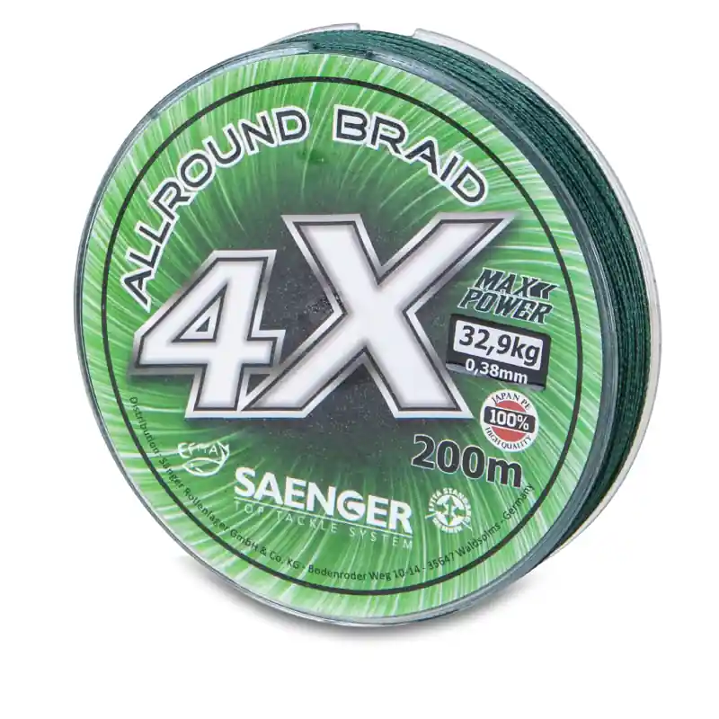 Nová Kolekce Saenger šňůra 4 X Allround Braid 200 m 0,23 mm zelená