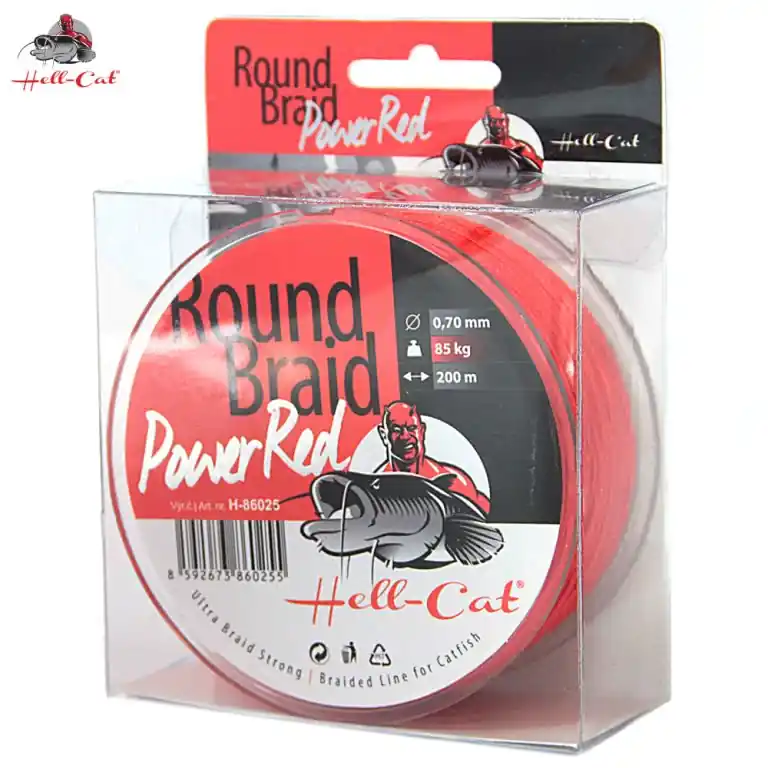 Expresní Doručení Hell-Cat Splétaná šňůra Round Braid Power Red 200m 0,70mm, 85kg