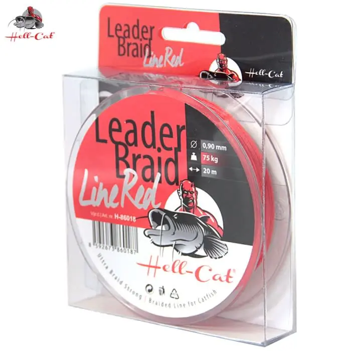 Hell-Cat Splétaná návazcová šňůra Leader Braid Line Red 20m Omezená Nabídka
