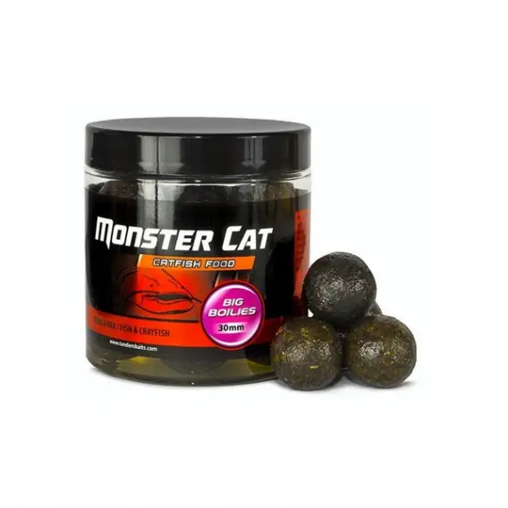 Boilies na sumce MONSTER CAT 30mm/500ml - ČERNÝ HALIBUT Nejlepší Volba