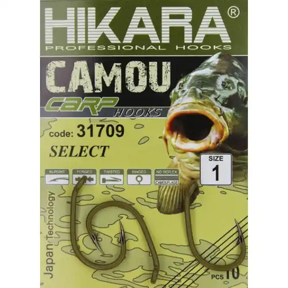 Novinka HIKARA - Háčky Camou Carp SELECT 31706 vel. 6 10ks