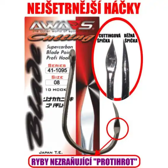 AWA-SHIMA HÁČKY CUTTING BLADE 41-1095 - vel. 2/0 - 10ks. Dokud Zásoby Vydrží