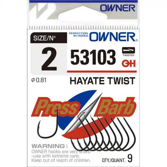 Háček OWNER HAYATE TWIST 53103 Vel. 6 - bal. 11ks. Akce