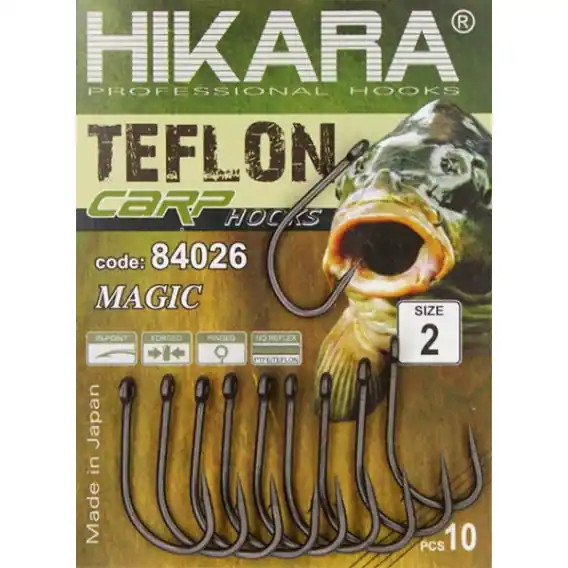 Vysoce Kvalitní HIKARA - Háčky Teflon Carp MAGIC 84026 vel.2 10ks
