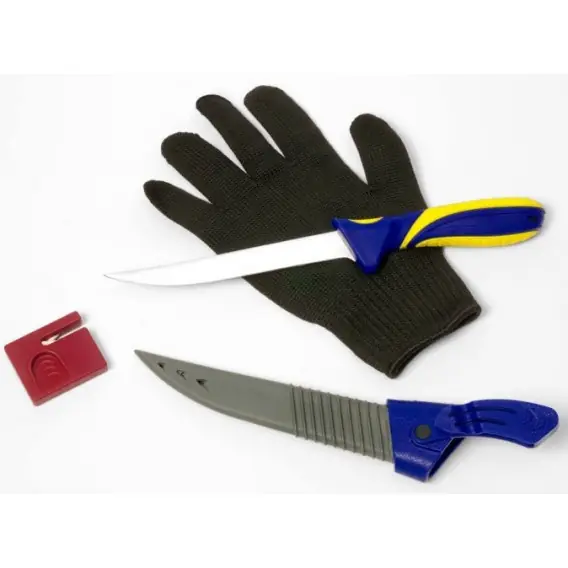 ALBASTAR Filetovací sada 8759006 Nůž Brousek Rukavice Must-Have