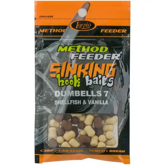 Sleva Hook Baits Dumbells 7mm LORPIO - SHELLFISH A VANILLA