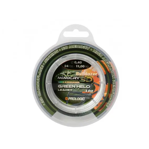 PROLOGIC - Šokový Vlasec Mimicry Green Helo Leader 100m/0,40mm /11kg Rychlé Dodání