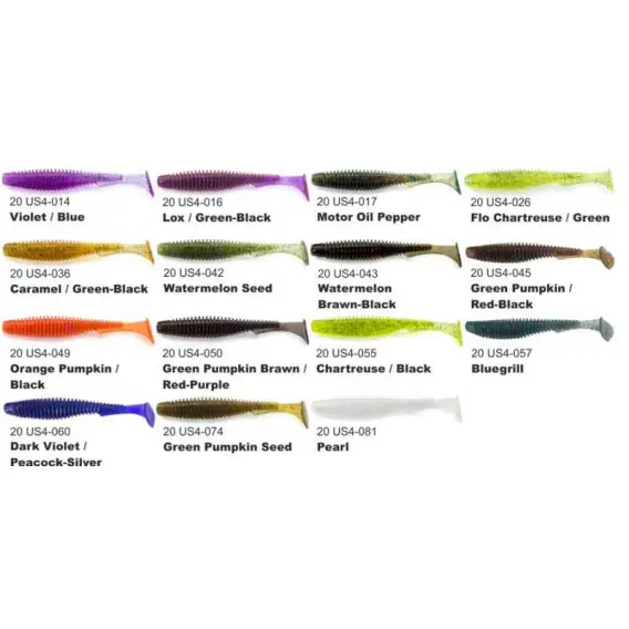 Must-Have FISHUP Dipované umělé nástrahy U-Shad 101mm / 8ks CHARTREUSE/BLACK
