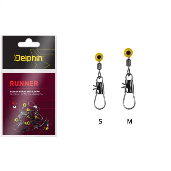 Bezpečná Platba DELPHIN Feederový běžec s karabinkou RUNNER / 10ks - M