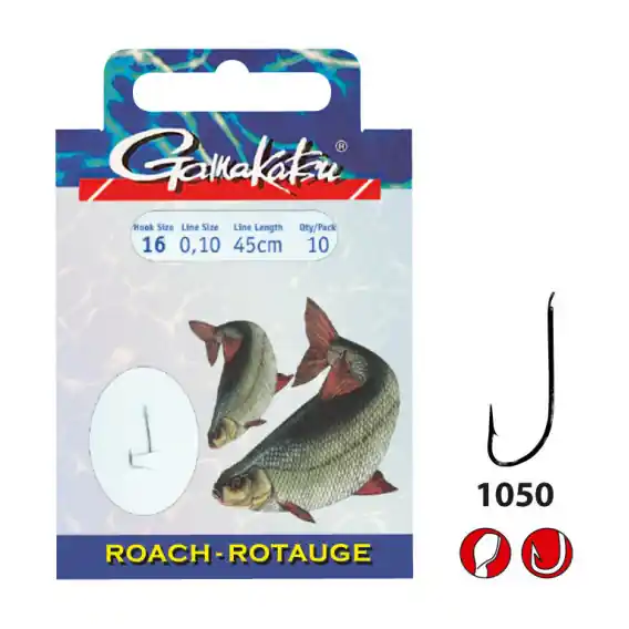 Zlevněný GAMAKATSU - Navázané háčky 1050N vel. háčku 16, vel. silonu 0,10mm/45cm délka