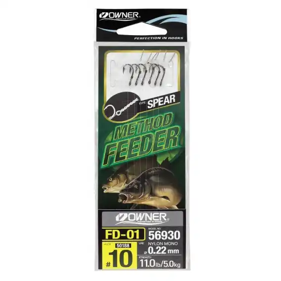 OWNER - Hotové návazce METHOD FEEDER FD-01 0,22mm vel. háčku 14 Nejprodávanější