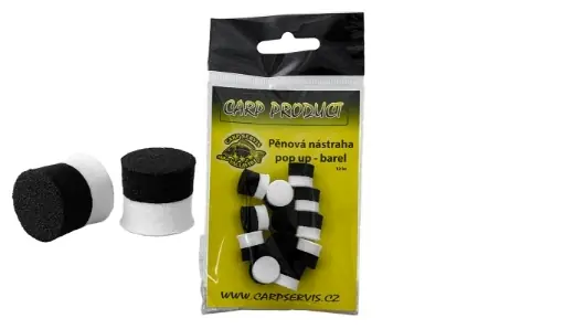 Časově Omezené CSV Pěnová nástraha Barel - 12 mm / Černá-Bílá