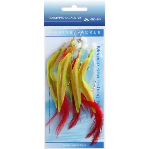 Dokud Zásoby Vydrží Mikado Sea Set - Hair Tube Rig 4/0 Zelená Žlutá Červená