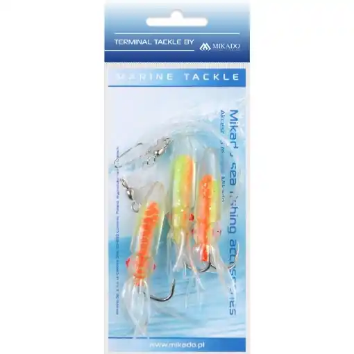 Tovární Cena Mikado Sea Set - Squid Rig 7.5cm 3x4/0 Oranžová Zelená
