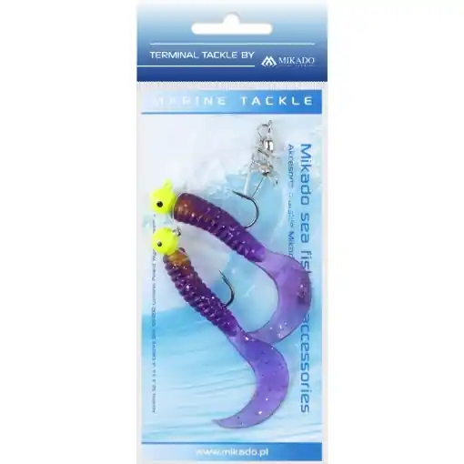 Mikado Pilk Twist Jighead Rig 7.5cm 2x6g Fialový Top Prodej