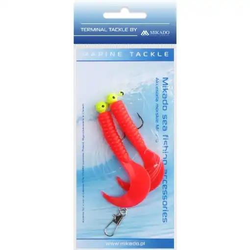 Mikado Pilk Twist Jighead Rig 7.5cm 2x3g Red Novinka
