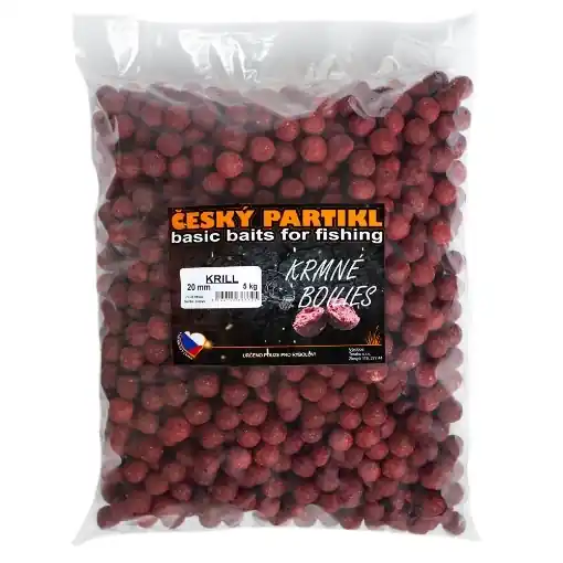Krmné Boilies 5kg 20mm - Krill - Český Partikl Víkendová Akce