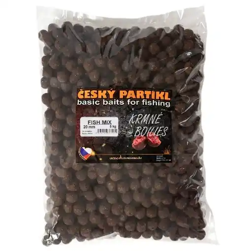 Výprodej Krmné Boilies 5kg 20mm - Fish Mix - Český Partikl