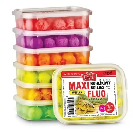 Rohlíkový boilies Maxi Fluo 20mm 65g Česnek Finální Výprodej
