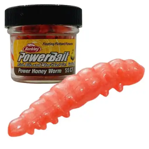 Berkley PowerBait Power Honey Worm Garlic Orange 25mm 55ks Zlevněný