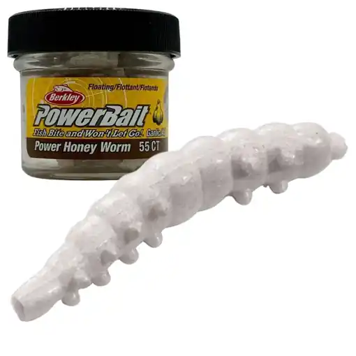 Berkley PowerBait Power Honey Worm Garlic White 25mm 55pcs Finální Výprodej