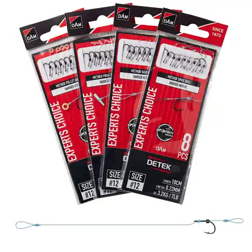 Poslední Šance DAM Detek Method Hair Rig 10cm 10 0.25mm 8pcs