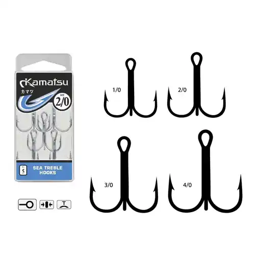 Kamatsu Sea Treble Hooks 4/0 5pc Kup Teď