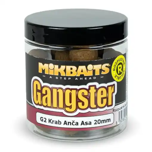 Jen Po Omezenou Doba Mikbaits Gangster G2 Rozpustné boilie Krab Ančovička Asa 20mm 250ml