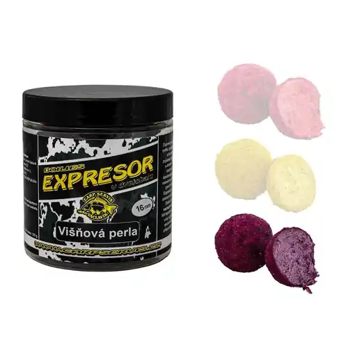 Boilies Expresor v dvojobalu 150g 16mm Višňová Perla Nová Kolekce