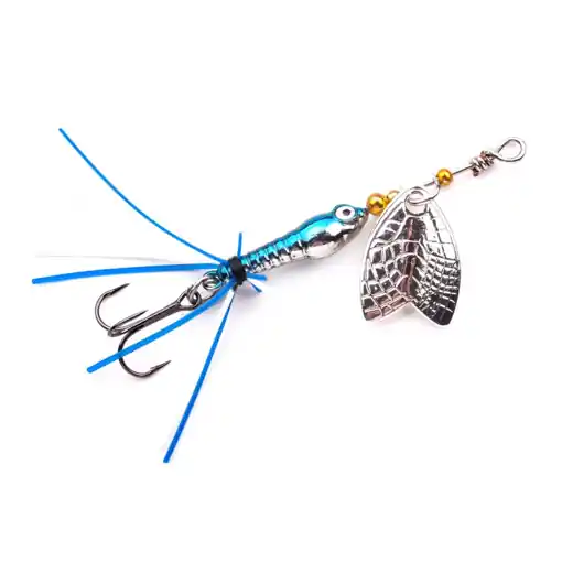 Larva Mayfly Micro Spinner TR 5cm Chrome Blue Finální Výprodej
