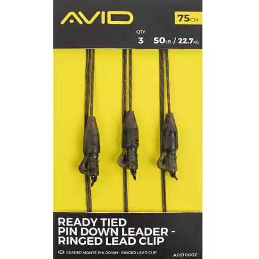 Autentický Avid Ready Tied Pin Down Leader Ringed Lead Clip