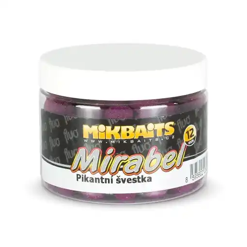Novinka Mirabel Fluo boilie 150ml - Pikantna śliwka 12mm