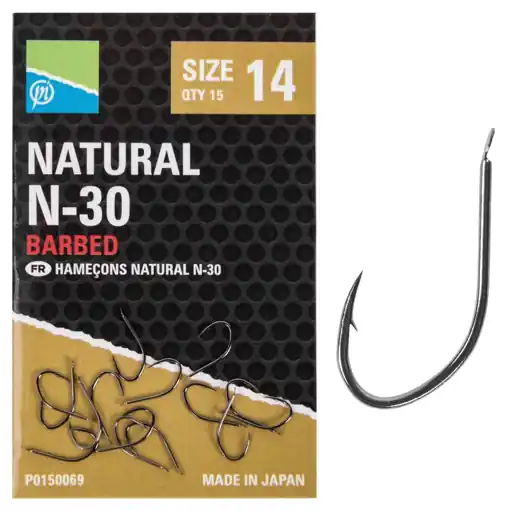 Preston Innovations Natural N-30 Hooks 18 15Stk. Novinka