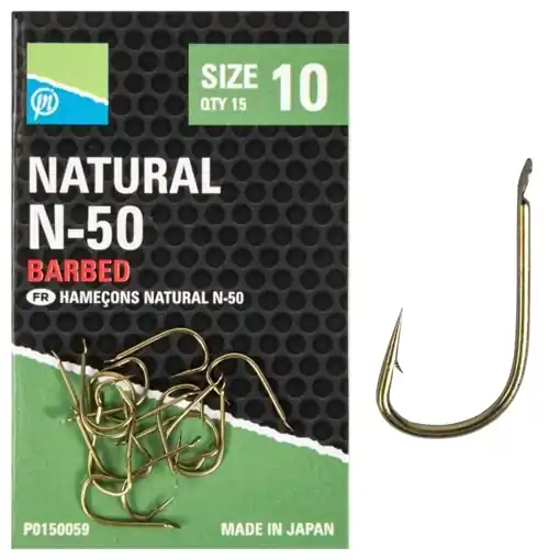 Aktuální Preston Innovations Natural N-50 Hooks 14 15ks