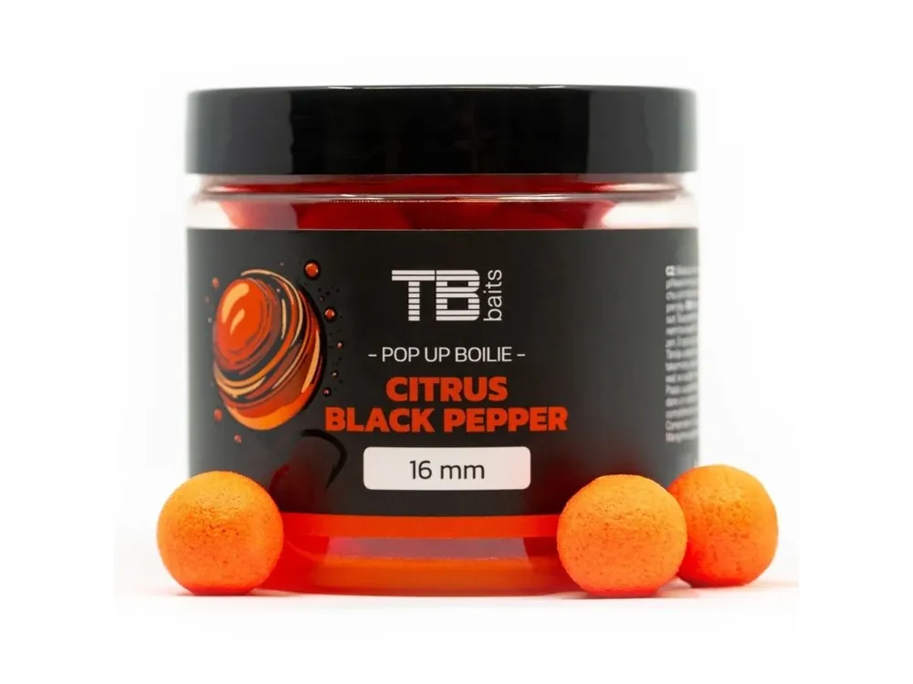 TB Baits Plovoucí Boilie Pop-Up Citrus - Black pepper + NHDC 65 g Cenový Hit