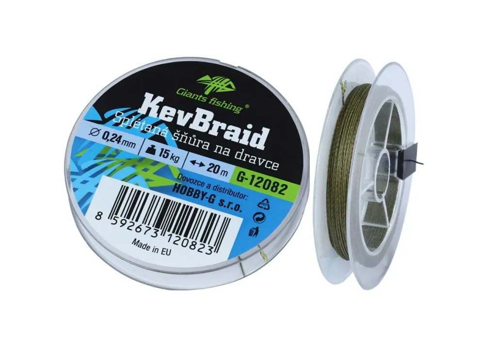 Giants fishing Splétaná šnůra na dravce KevBraid 20m, 0,24mm, 15kg Cenově Výhodný