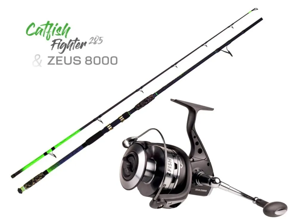 ZFISH Combo Prut Catfish Fighter 2,85m/100-300g + Naviják Zeus ZX 8000 Autentický
