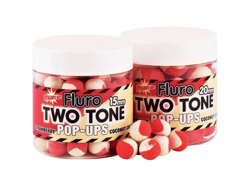 Dynamite Baits Pop-Ups Fluro Two Tone Strawberry&Coconut Cream 15 mm Nejprodávanější