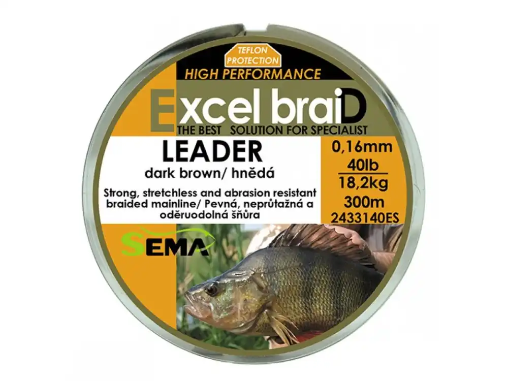 SEMA Pletená šnůra 8 Leader dark brown hnědá 300 m Koupit Online