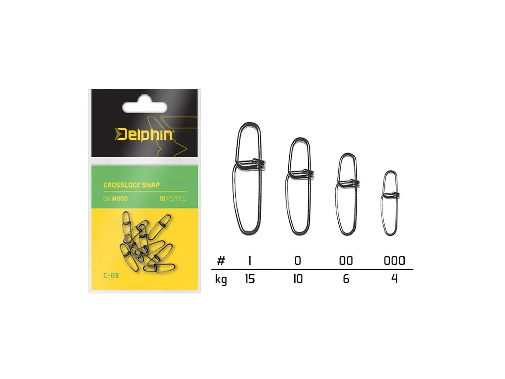 Delphin Karabinka Crosslock Snap C-03/10ks Sleva
