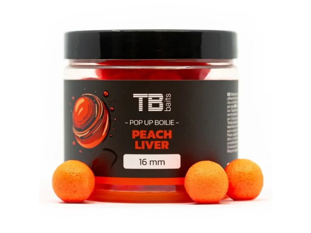 TB Baits Plovoucí Boilie Pop-Up Orange Peach Liver + NHDC 65 g 16 mm Značkový